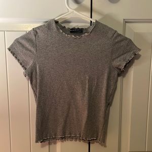 Brandy Melville gray cropped lettuce short sleeve